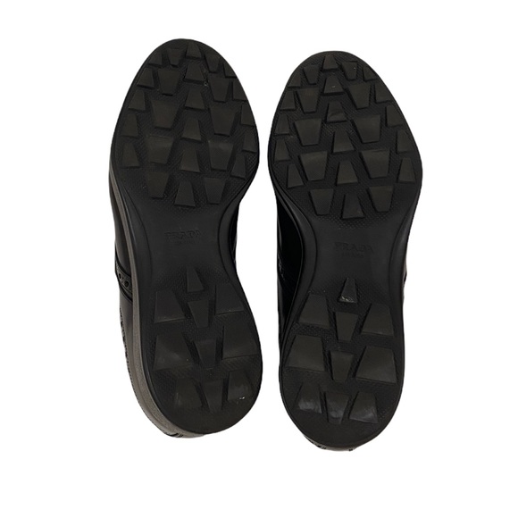 Prada Mens Black Velcro Patch Leather Shoes - Picture 4 of 7